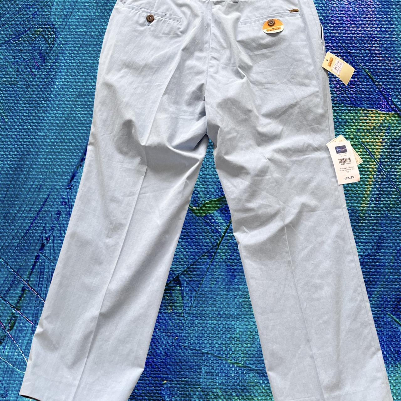 ◼️ New With Tags Vintage Oakman Great Quality Chino Trousers Slacks Bluey Grey