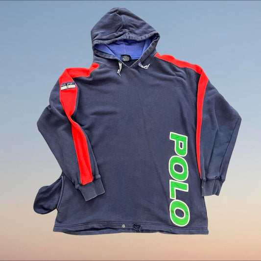 ◼️ Vintage Polo Sport Pepsi Ralph Lauren Hoodie Spellout