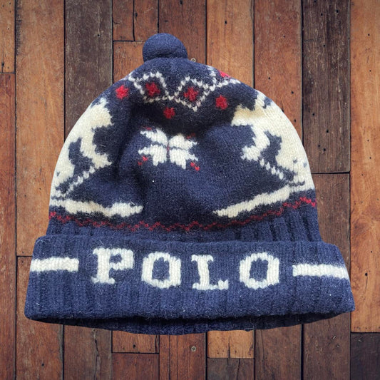 ◼️ Vintage Polo Ralph Lauren Bobble Hat Beanie