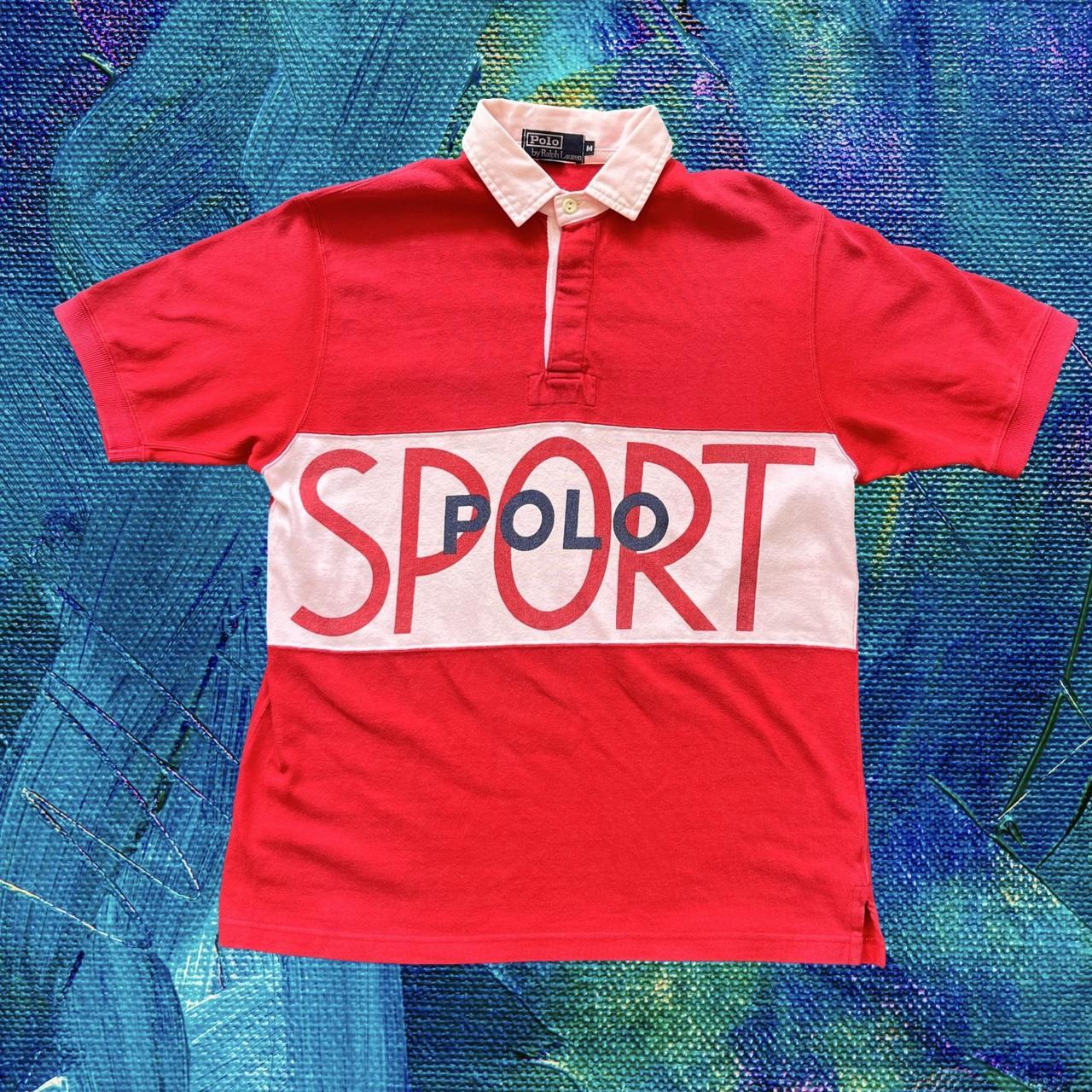 ◼️ Vintage OG Rare Polo Sport Ralph Lauren Spellout Polo Shirt Spring 91 90s